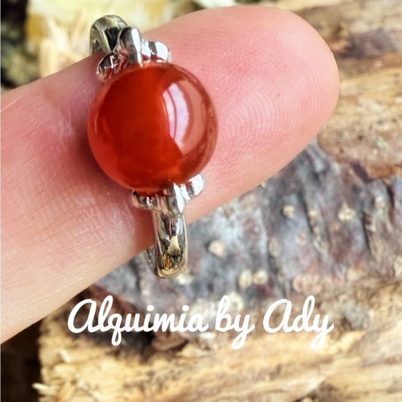 Carnelian Victorian silver ring adjustable - Picture 1 of 5